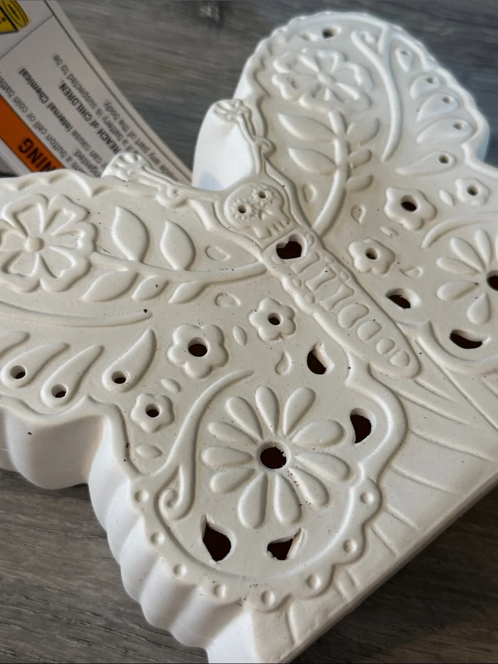 Ashland Day of the Dead Paintable Ceramic Butterfly with LED Light Inside NWT